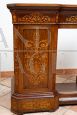 Antique Neapolitan Smith desk in inlaid walnut briar