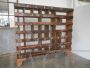 Raised fir industrial shelving unit from 1970s