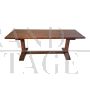 Large refectory tavern table in walnut wood, Italy 1970s