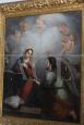 Antique oil painting on canvas from the early 19th century depicting the Annunciation