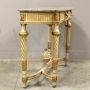 Antique Louis XVI console from the 19th century, carved, lacquered and gilded