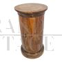 Antique wooden cylinder bedside table