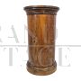 Antique wooden cylinder bedside table