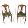 Pair of walnut gondola chairs, second half of the 19th century