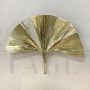 Wall light with ginkgo leaf in polished brass, 20th century