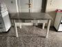 Vintage kitchen table with gray marble top