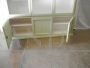 Vintage country display bookcase in green paint