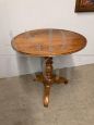 Antique round snap top walnut table from the Louis Philippe era - 1850