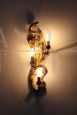 Antique style wall light with 3 light points in gilded wood