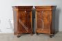 Pair of antique Lombard Capuchin bedside tables in solid walnut, 1840s