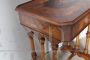 Antique Louis Philippe sewing table or bedside table in inlaid walnut