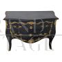 Baroque style dresser in black wood with gilt bronze decorations