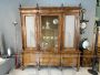 Antique Charles X bookcase with drawers and glass doors  