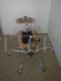 80s stool with beech seat and chromed tube.