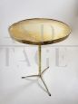 Vintage brass bistro side table, Italy 1970s