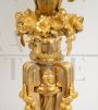 Pair of Napoleon III antique flambeaux candelabra in gilt bronze