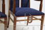 Liberty lounge with armchairs, sofa and coffee table in beech wood and blue velvet