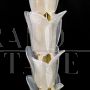 Palm tree-shaped floor lamp in white Murano glass and brass