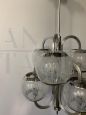 Vintage chandelier by Carlo Nason with 6 Murano glass spheres, 1960s