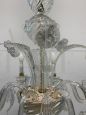 Chandelier attributed to Seguso from the 1940s with 6 glass candle lights