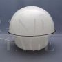 Space Age table lamp in white Murano glass with silver    