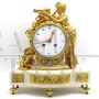 Napoleon III pendulum clock in gilded bronze and marble, 1800