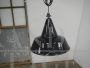 Vintage industrial black metal funnel lamp, diameter 45cm, 1940