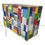 Multicolored glass chest of drawers with 4 drawers