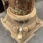 Pair of antique 18th century polychrome columns with Corinthian capitals