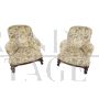 Antique living room set with sofa and armchairs in damask fabric