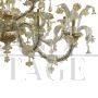 Rezzonico style boat chandelier in golden crystal Murano glass