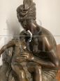 Large antique bronze Maternal Tenderness sculpture by Jean Joseph Jaquet, 19th century