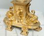 Antique Napoleon III mantel clock triptych in gilt bronze