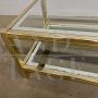 Willy Rizzo 1970s coffee table in glass and golden and chromed metal