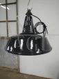 Vintage industrial black metal funnel lamp, D40, 1940s