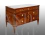 Antique Louis XVI Lombardo Veneto Italian chest of drawers with inlays in fine woods                            