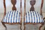 Set of four antique gondola chairs in carved walnut