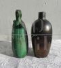 Pair of collectible artistic vases in ceramic and Murano glass