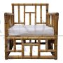 Pair of bamboo and rattan armchairs