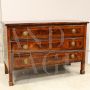 Antique Empire dresser in threaded walnut, 19th century Italy