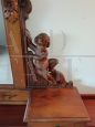 Antique upstand for a chest of drawers with mirror and drawers