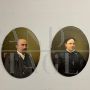 Pair of antique oval portrait paintings of Him and Her from the mid-19th century    