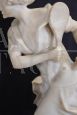 Sculpture of a girl playing tennis in white marble, early decades of the 20th century