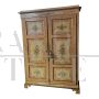 Antique Tyrolean two-door wardrobe lacquered and hand-painted