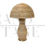 Pair of bamboo mushroom table lamps