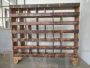 Raised fir industrial shelving unit from 1970s