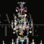 Rezzonico style chandelier in multicolored crystal Murano glass