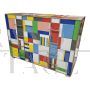 Multicolored glass chest of drawers with 4 drawers