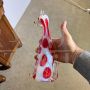 Murano glass dog sculpture with red polka dots, 1970s