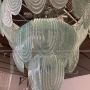 Green Murano glass waterfall chandelier